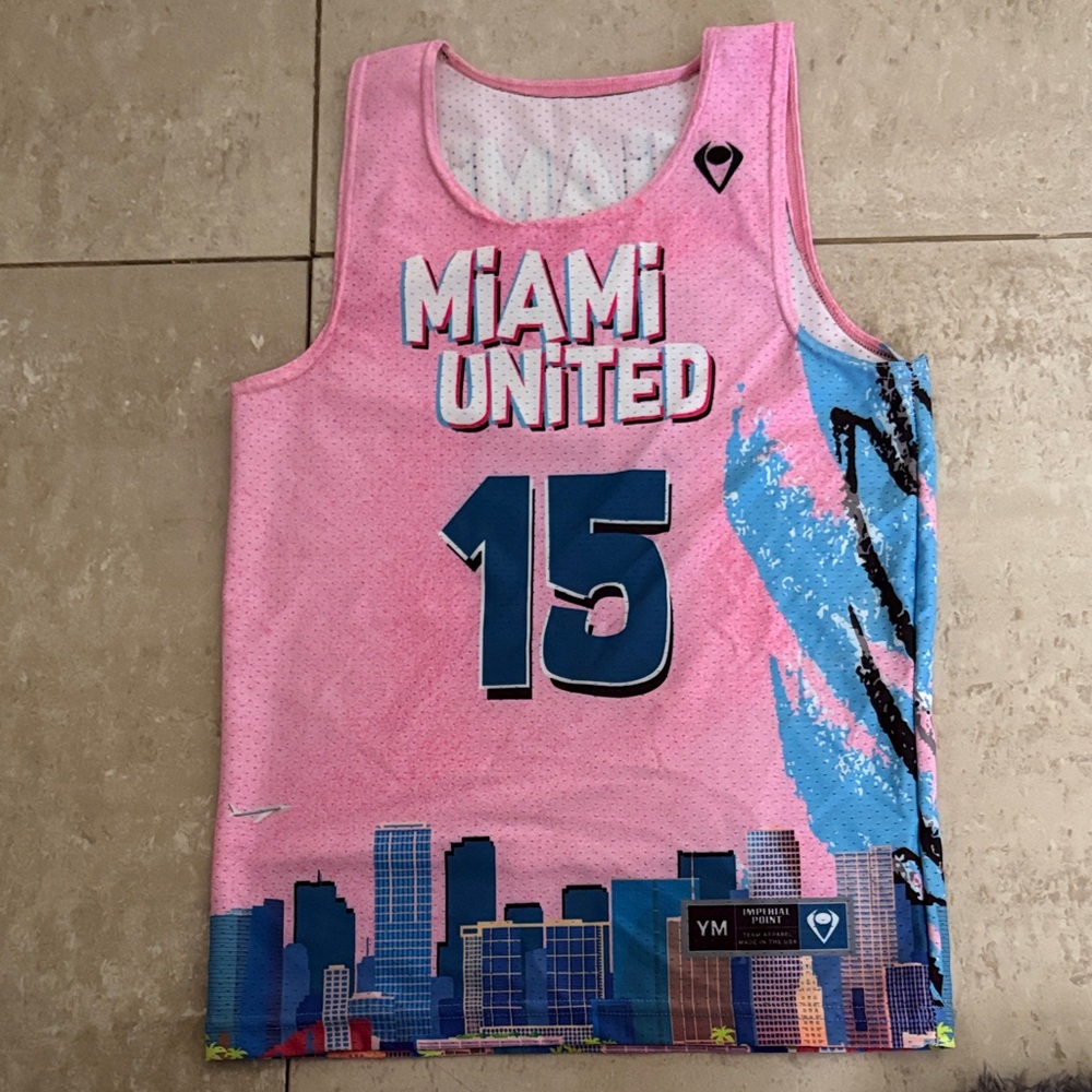 Miami United Kids Sleeveless Top - Pink and Blue